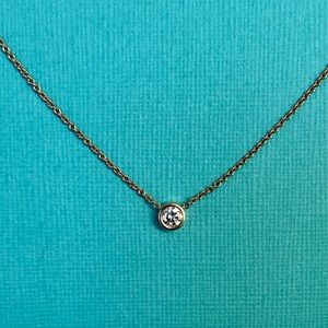 Bezel-set Gold and Diamond Necklace